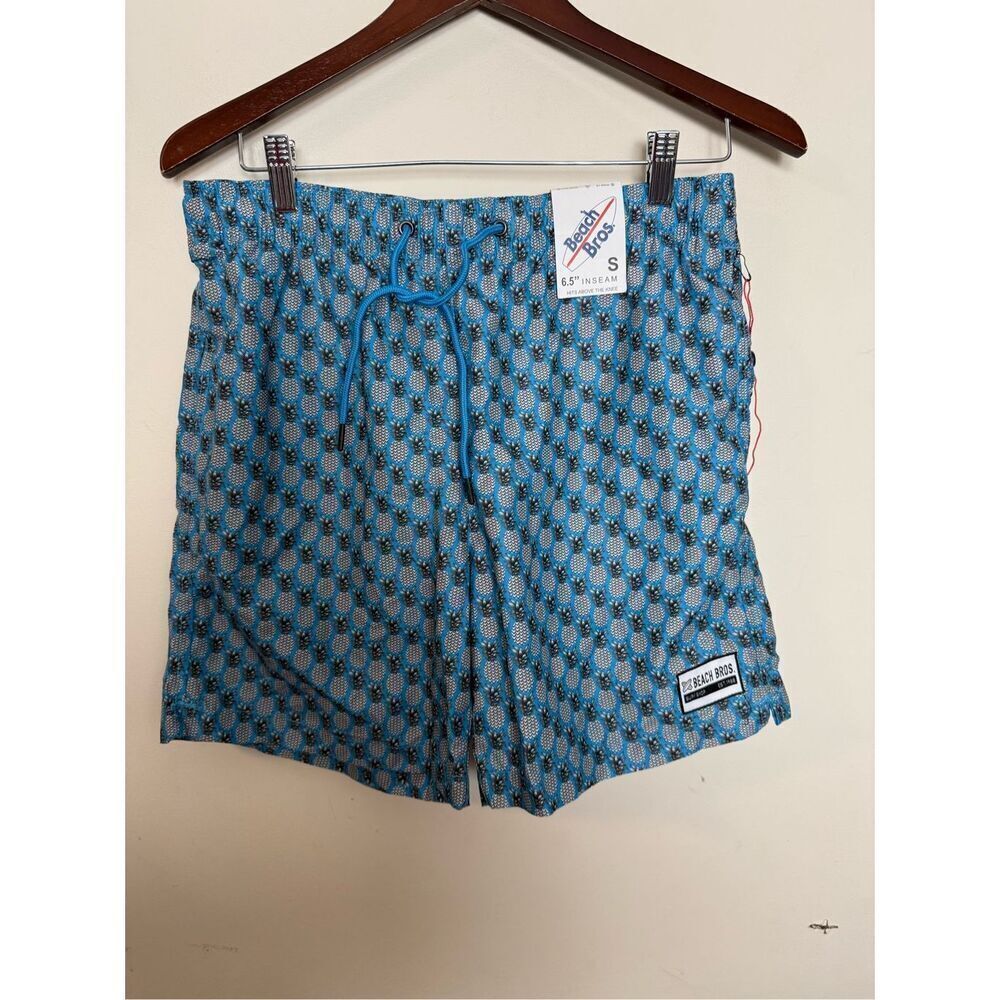 Beach Bros Mens Swim Shorts 6.5 inseam Pineapple Print Small NWT